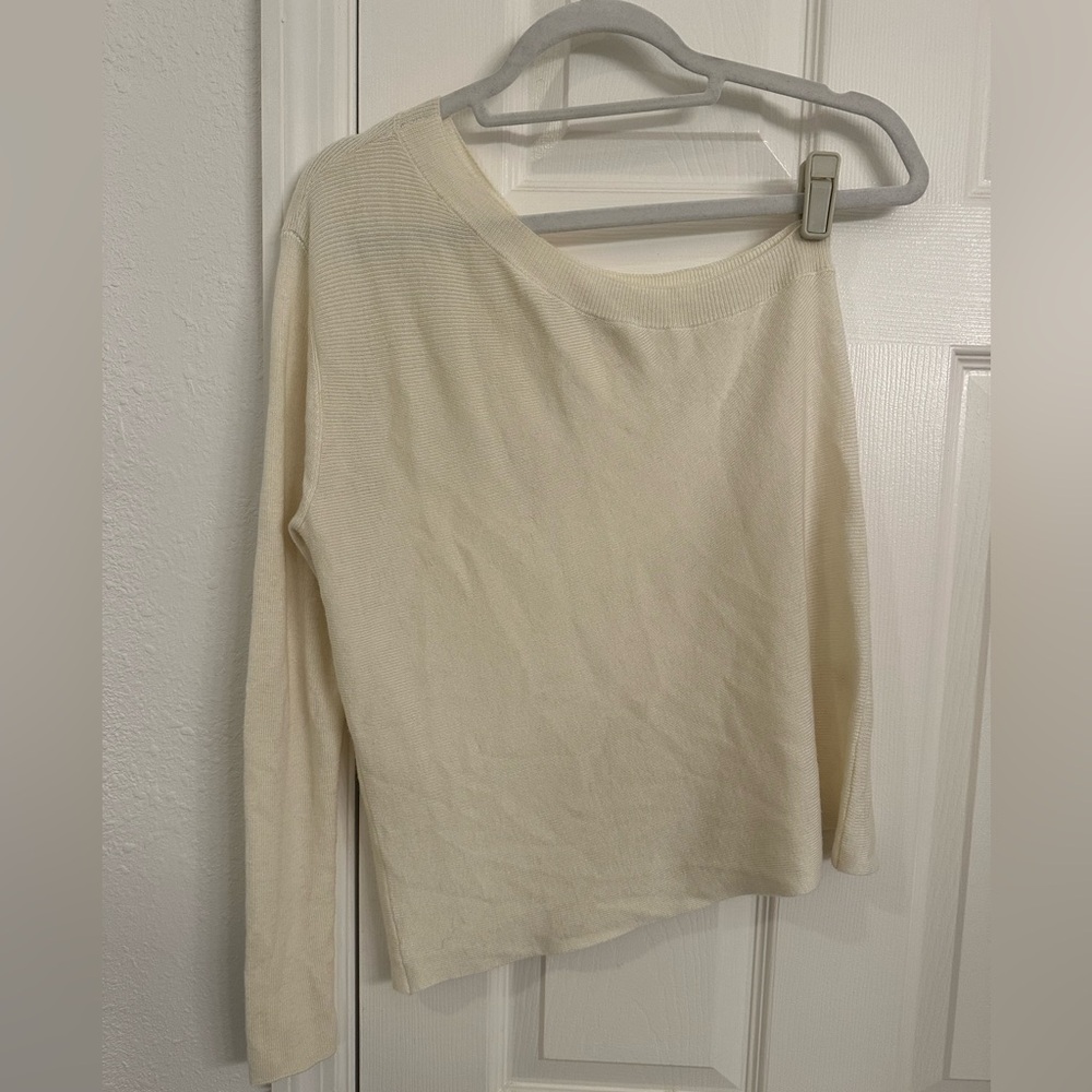 REVOLVE x One Grey Day one-shoulder cream sweater